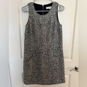 loft winter dress with gold zippers